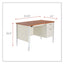 Single Pedestal Steel Desk, 45.25" X 24" X 29.5", Cherry/putty