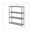 All-purpose Wire Shelving Starter Kit, Four-shelf, 60w X 18d X 72h, Black Anthracite Plus