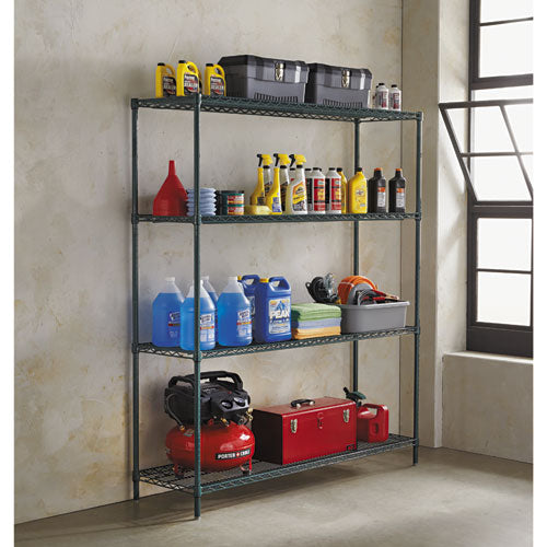 All-purpose Wire Shelving Starter Kit, Four-shelf, 60w X 18d X 72h, Black Anthracite Plus