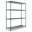 All-purpose Wire Shelving Starter Kit, Four-shelf, 60w X 18d X 72h, Black Anthracite Plus