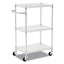 Three-shelf Wire Cart With Liners, Metal, 3 Shelves, 600 Lb Capacity, 34.5" X 18" X 40", Silver