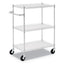 Three-shelf Wire Cart With Liners, Metal, 3 Shelves, 600 Lb Capacity, 34.5" X 18" X 40", Silver