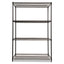 Nsf Certified Industrial Four-shelf Wire Shelving Kit, 48w X 24d X 72h, Black