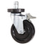 Optional Casters For Wire Shelving, Hooded Design With Integrated Bumpers, Grip Ring Stem, 5" Wheel, Black, 4/set (2 Locking)