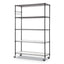 5-shelf Wire Shelving Kit With Casters And Shelf Liners, 36w X 18d X 72h, Black Anthracite