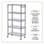 5-shelf Wire Shelving Kit With Casters And Shelf Liners, 36w X 18d X 72h, Black Anthracite