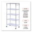 5-shelf Wire Shelving Kit With Casters And Shelf Liners, 36w X 18d X 72h, Silver