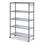 5-shelf Wire Shelving Kit With Casters And Shelf Liners, 48w X 18d X 72h, Black Anthracite