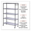 5-shelf Wire Shelving Kit With Casters And Shelf Liners, 48w X 18d X 72h, Black Anthracite