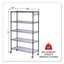 5-shelf Wire Shelving Kit With Casters And Shelf Liners, 48w X 18d X 72h, Black Anthracite