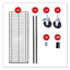 5-shelf Wire Shelving Kit With Casters And Shelf Liners, 48w X 18d X 72h, Black Anthracite