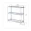Residential Wire Shelving, Three-shelf, 36w X 14d X 36h, Silver
