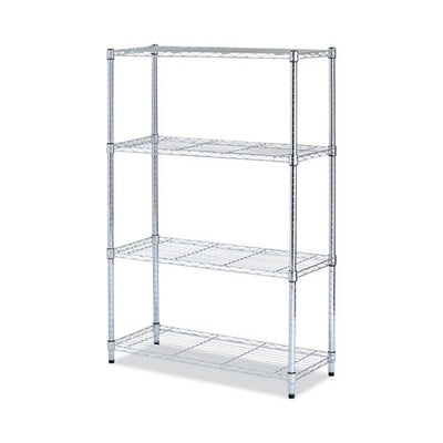 Residential Wire Shelving, Four-shelf, 36w X 14d X 54h, Silver