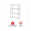 Residential Wire Shelving, Four-shelf, 36w X 14d X 54h, Silver