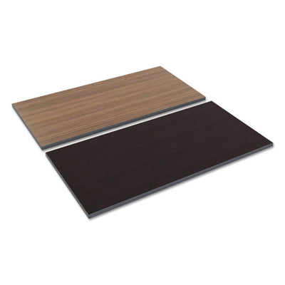 Reversible Laminate Table Top, Rectangular, 47.63w X 23.63d, Espresso/walnut