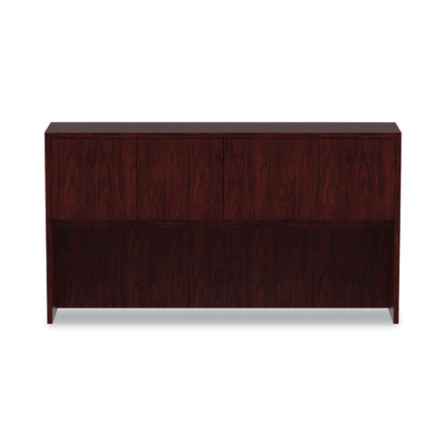 Alera Valencia Series Hutch With Doors, 4 Compartments, 64.75w X 15d X 35.38h, Mahogany