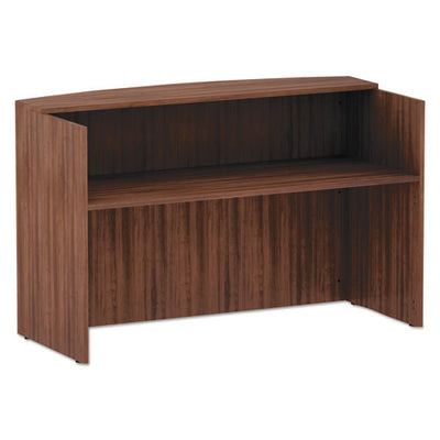 Alera Valencia Series Reception Desk With Transaction Counter, 71" X 35.5" X 29.5" To 42.5", Espresso