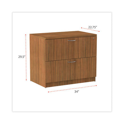 Alera Valencia Series Lateral File, 2 Legal/letter-size File Drawers, Modern Walnut, 34" X 22.75" X 29.5"