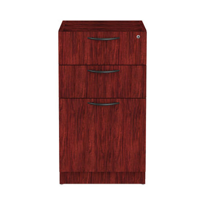 Alera Valencia Series Full Pedestal File, Left/right, 3-drawers: Box/box/file, Legal/letter, Mahogany, 15.63" X 20.5" X 28.5"