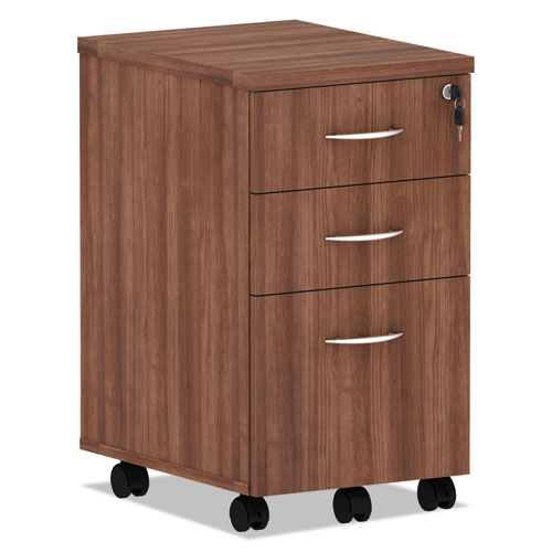 Alera Valencia Series Mobile Pedestal File, Left/right, 3-drawers: Box/box/file, Legal/letter, Mahogany, 15.88 X 20.5 X 28.38