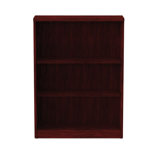 Alera Valencia Series Bookcase, Three-shelf, 31.75w X 14d X 39.38h, Mahogany