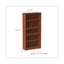Alera Valencia Series Bookcase, Five-shelf, 31.75w X 14d X 64.75h, Medium Cherry