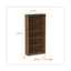 Alera Valencia Series Bookcase, Five-shelf, 31.75w X 14d X 64.75h, Modern Walnut