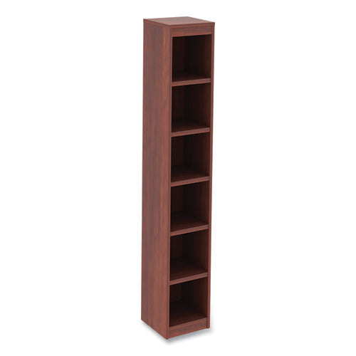 Alera Valencia Series Narrow Profile Bookcase, Six-shelf, 11.81w X 11.81d X 71.73h, Medium Cherry