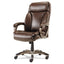 Alera Veon Series Executive High-back Bonded Leather Chair, Supports Up To 275 Lb, Brown Seat/back, Bronze Base