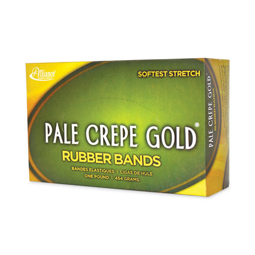 Pale Crepe Gold Rubber Bands, Size 117b, 0.06" Gauge, Golden Crepe, 1 Lb Box, 300/box