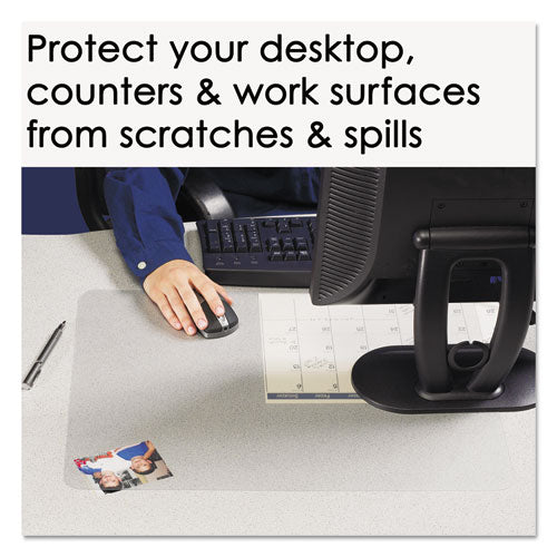 Krystalview Desk Pad With Antimicrobial Protection, Matte Finish, 36 X 20, Clear