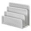 Urban Collection Punched Metal Letter Sorter, 3 Sections, Dl To A6 Size Files, 6.5" X 3.25" X 5.5", White