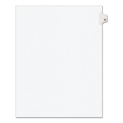 Preprinted Legal Exhibit Side Tab Index Dividers, Avery Style, 10-tab, 52, 11 X 8.5, White, 25/pack, (1052)