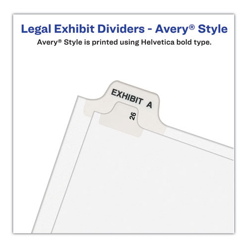Preprinted Legal Exhibit Side Tab Index Dividers, Avery Style, 10-tab, 55, 11 X 8.5, White, 25/pack, (1055)