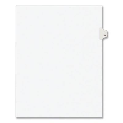 Preprinted Legal Exhibit Side Tab Index Dividers, Avery Style, 10-tab, 56, 11 X 8.5, White, 25/pack, (1056)