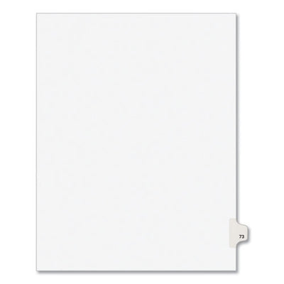 Preprinted Legal Exhibit Side Tab Index Dividers, Avery Style, 10-tab, 73, 11 X 8.5, White, 25/pack, (1073)