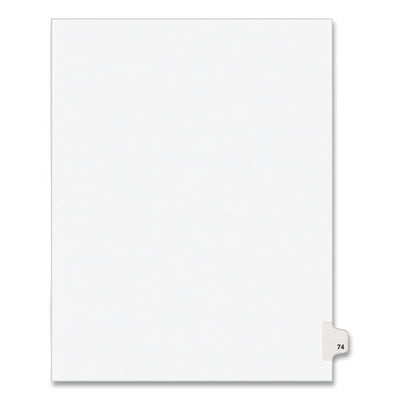 Preprinted Legal Exhibit Side Tab Index Dividers, Avery Style, 10-tab, 74, 11 X 8.5, White, 25/pack, (1074)