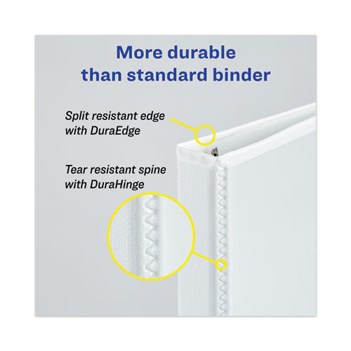 Heavy-duty View Binder With Durahinge, One Touch Ezd Rings And Extra-wide Cover, 3 Ring, 2" Capacity, 11 X 8.5, White, (1320)