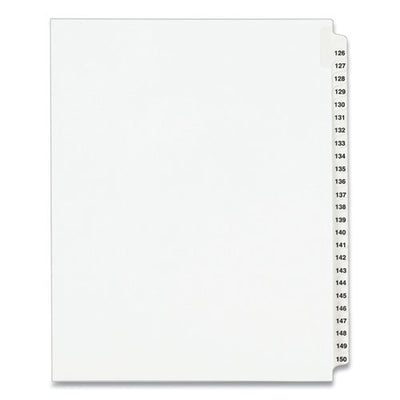 Preprinted Legal Exhibit Side Tab Index Dividers, Avery Style, 25-tab, 126 To 150, 11 X 8.5, White, 1 Set, (1335)