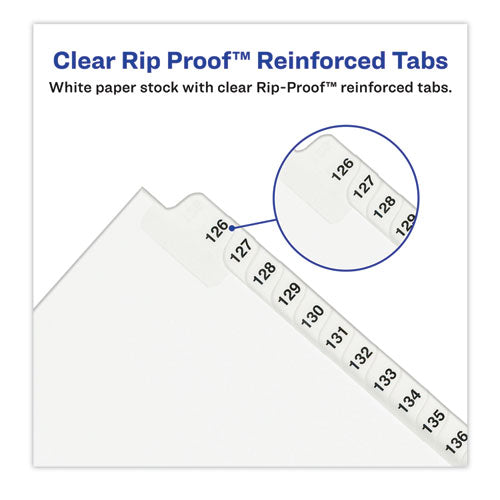 Preprinted Legal Exhibit Side Tab Index Dividers, Avery Style, 25-tab, 201 To 225, 11 X 8.5, White, 1 Set, (1338)