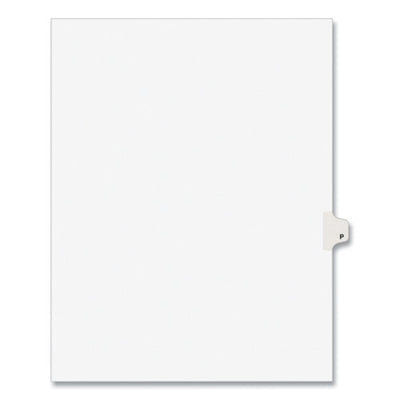 Preprinted Legal Exhibit Side Tab Index Dividers, Avery Style, 26-tab, P, 11 X 8.5, White, 25/pack, (1416)