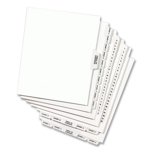 Preprinted Legal Exhibit Side Tab Index Dividers, Avery Style, 26-tab, P, 11 X 8.5, White, 25/pack, (1416)