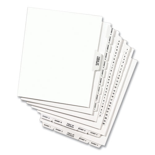 Preprinted Legal Exhibit Side Tab Index Dividers, Avery Style, 26-tab, Q, 11 X 8.5, White, 25/pack, (1417)