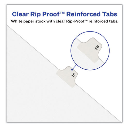 Preprinted Legal Exhibit Side Tab Index Dividers, Avery Style, 26-tab, Q, 11 X 8.5, White, 25/pack, (1417)