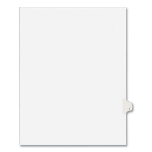 Preprinted Legal Exhibit Side Tab Index Dividers, Avery Style, 26-tab, T, 11 X 8.5, White, 25/pack, (1420)