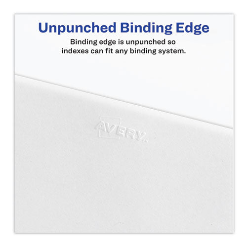 Preprinted Legal Exhibit Side Tab Index Dividers, Avery Style, 26-tab, Y, 11 X 8.5, White, 25/pack, (1425)