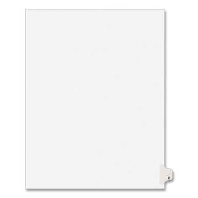 Preprinted Legal Exhibit Side Tab Index Dividers, Avery Style, 26-tab, Z, 11 X 8.5, White, 25/pack, (1426)