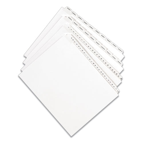 Preprinted Legal Exhibit Side Tab Index Dividers, Allstate Style, 25-tab, 51 To 75, 11 X 8.5, White, 1 Set, (1703)