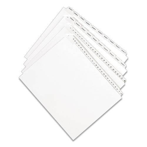 Preprinted Legal Exhibit Side Tab Index Dividers, Allstate Style, 25-tab, 76 To 100, 11 X 8.5, White, 1 Set, (1704)