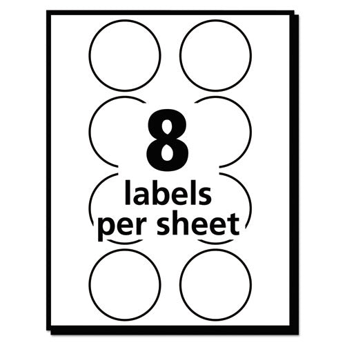 Printable Self-adhesive Removable Color-coding Labels, 1.25" Dia, Neon Orange, 8/sheet, 50 Sheets/pack, (5476)